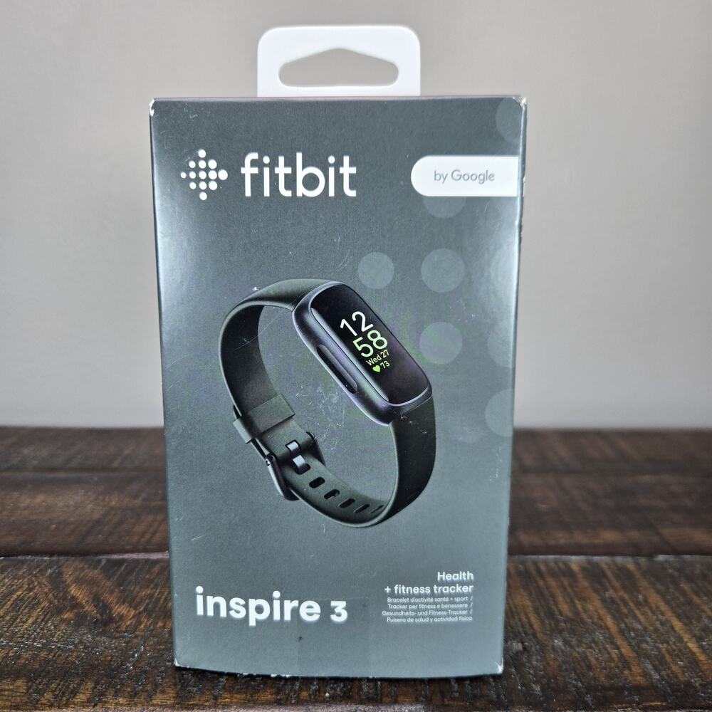 Fitbit Inspire 3 Heart Rate Monitor Health & Fitness Tracker Black No Charger